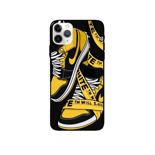 Jordan 1 Black/Yellow Off White Iphone 15 Cover Case